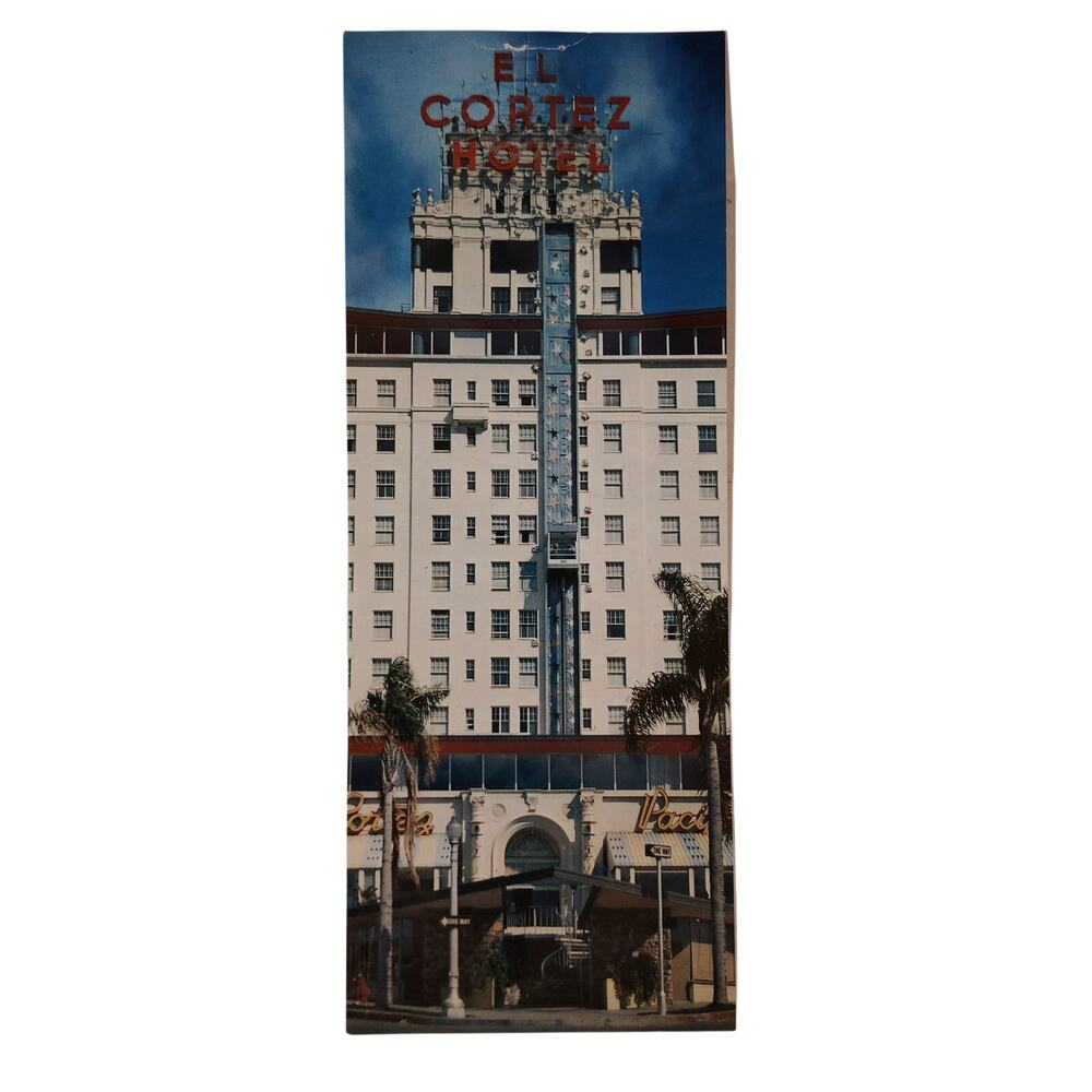 Vintage El Cortez Hotel San Diego Panoramic Linen Postcard Western Publishing